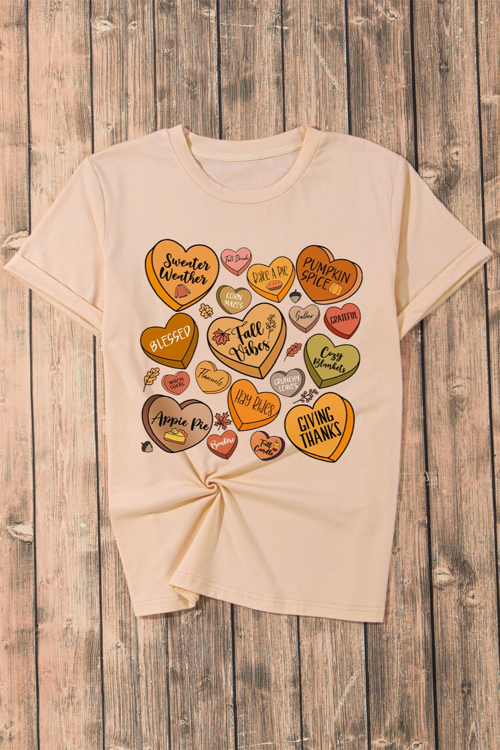 Heart Graphic Round Neck Short Sleeve T-Shirt - Charming Charlie