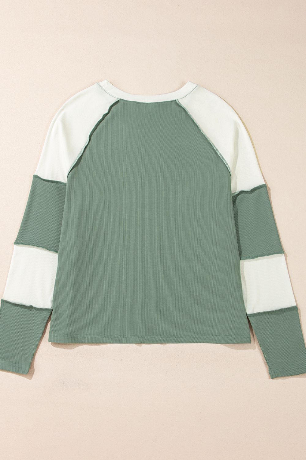 Color Block Round Neck Raglan Sleeve Top - Charming Charlie