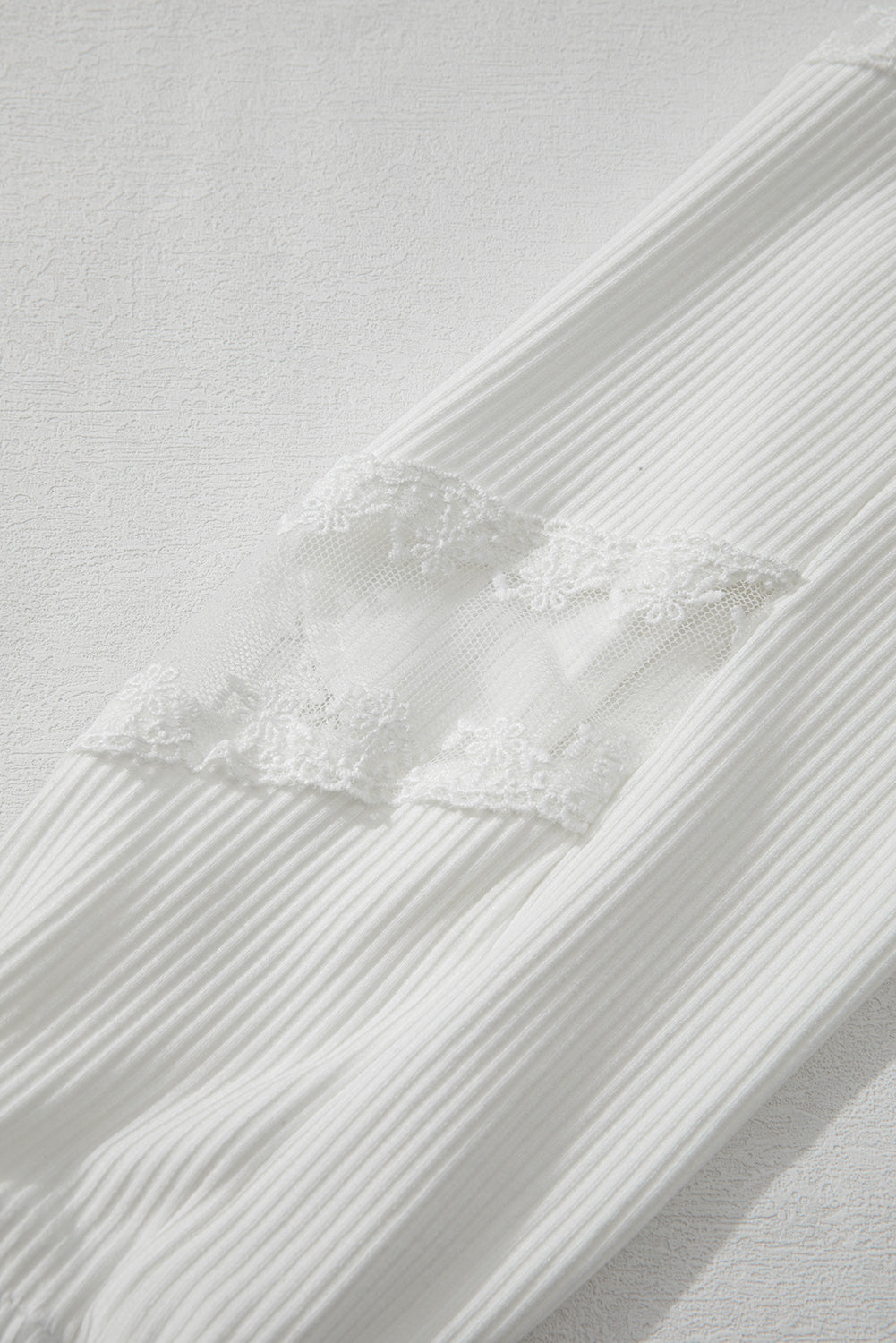 Lace Detail Drop Sleeve Ribbed Top - Charming Charlie