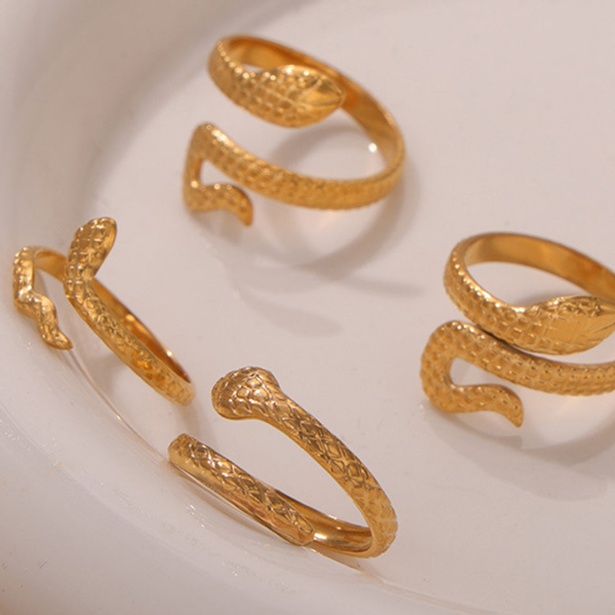 Titanium Steel Snake Shape Bypass Ring - Charming Charlie