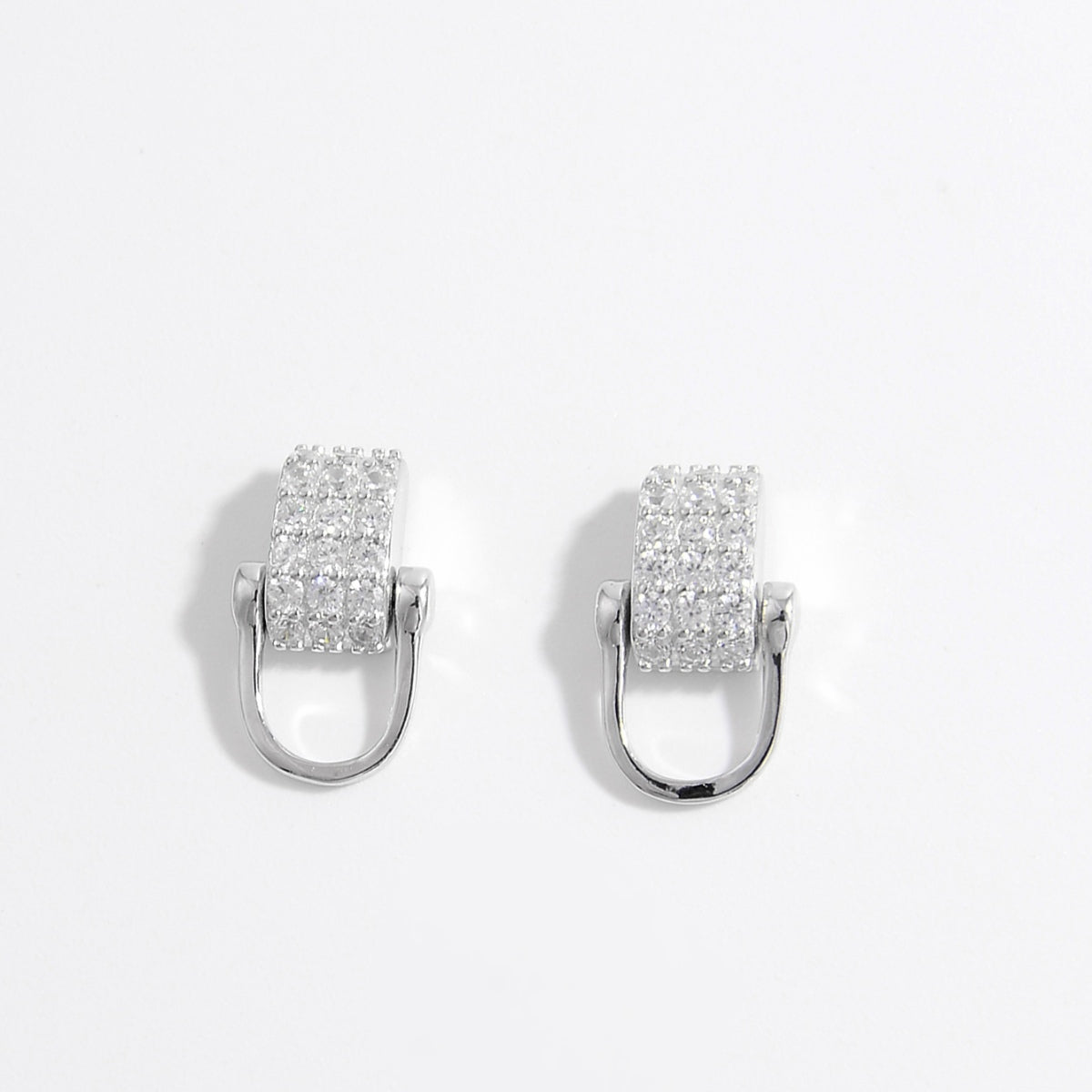 925 Sterling Silver Inlaid Zircon Earrings - Charming Charlie