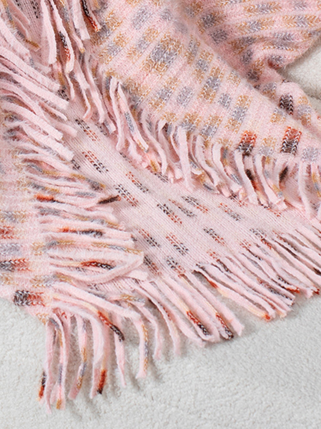 Fringe Open Front Half Sleeve Poncho - Charming Charlie