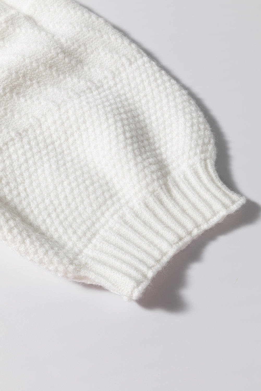 Cable Knit Round Neck Half Sleeve Sweater - Charming Charlie