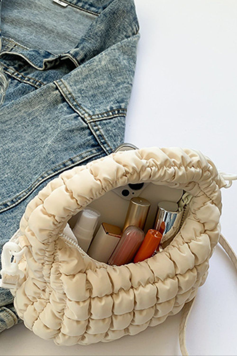 Quilted Puffy Removable Strap Crossbody Bag - Charming Charlie