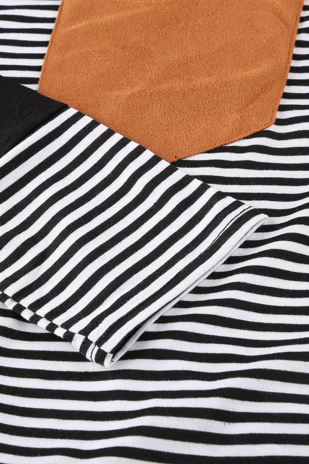 Striped Round Neck Long Sleeve T-Shirt - Charming Charlie