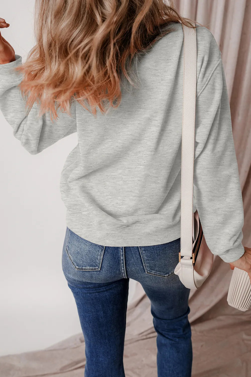 Graphic Round Neck Long Sleeve Sweatshirt - Charming Charlie