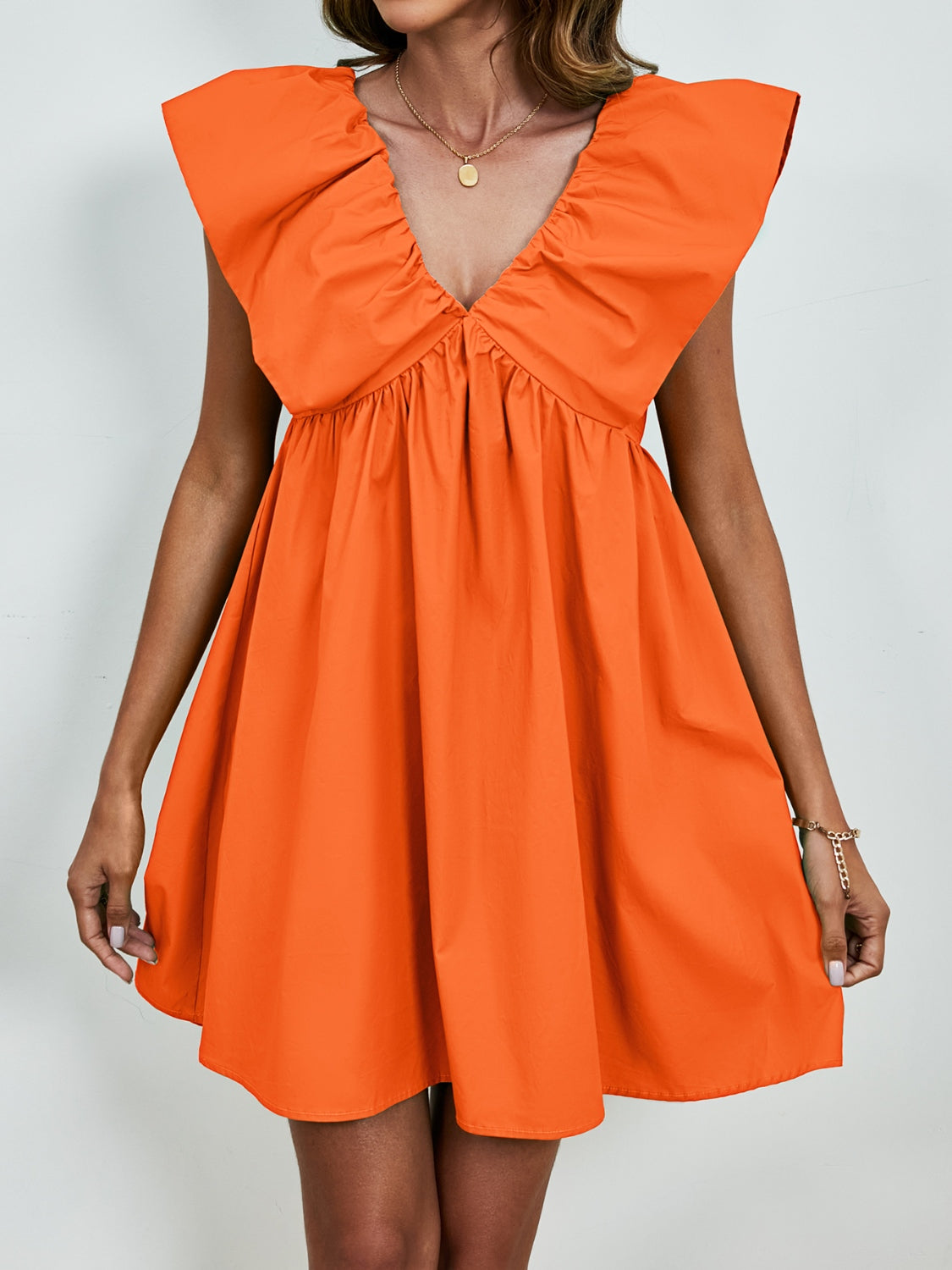 V-Neck Cap Sleeve Mini Dress - Charming Charlie