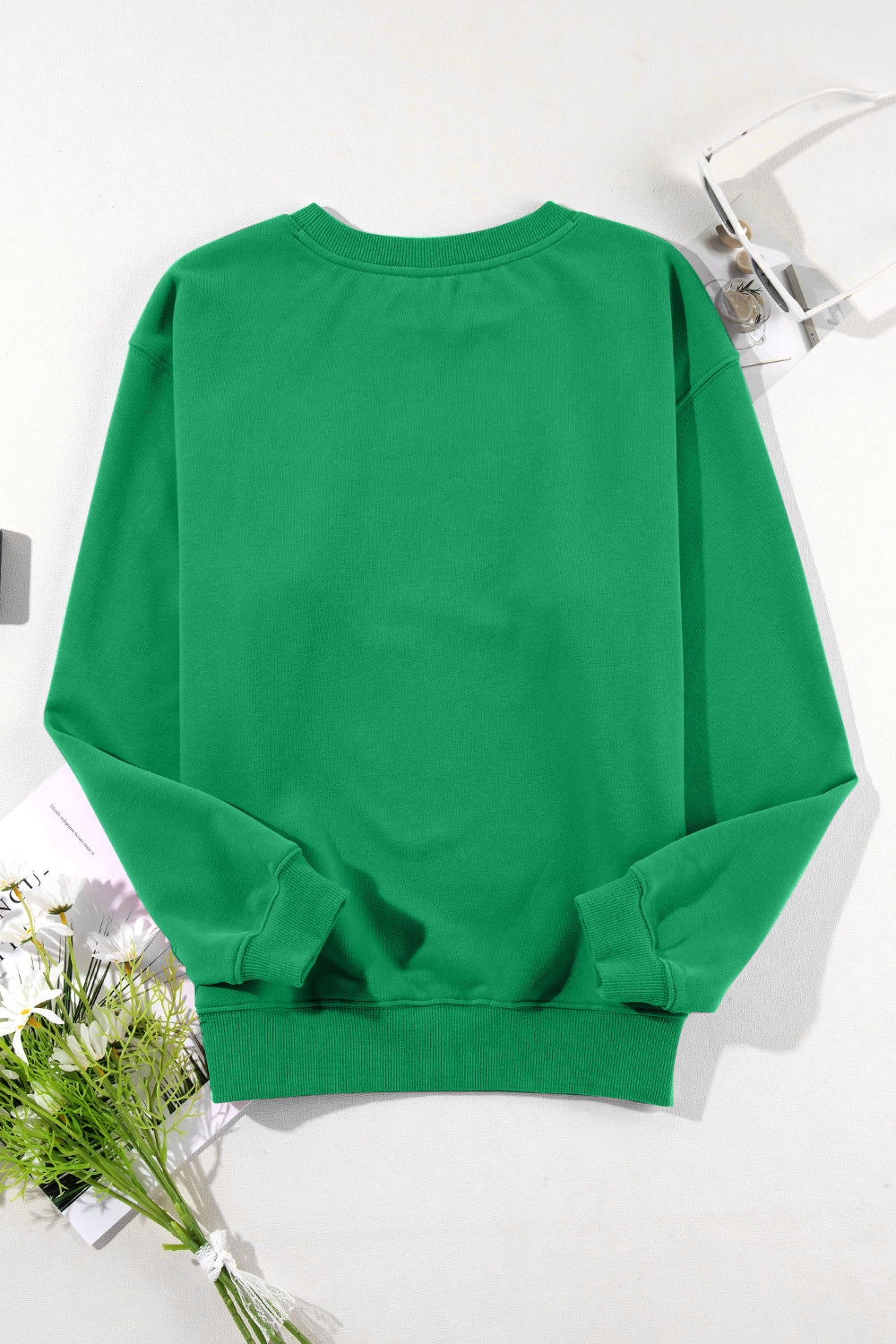 Round Neck Long Sleeve Sweatshirt - Charming Charlie
