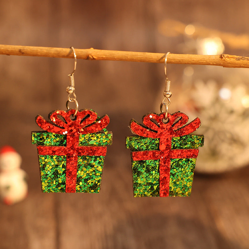 Sequin Gift Box PU Leather Earrings - Charming Charlie