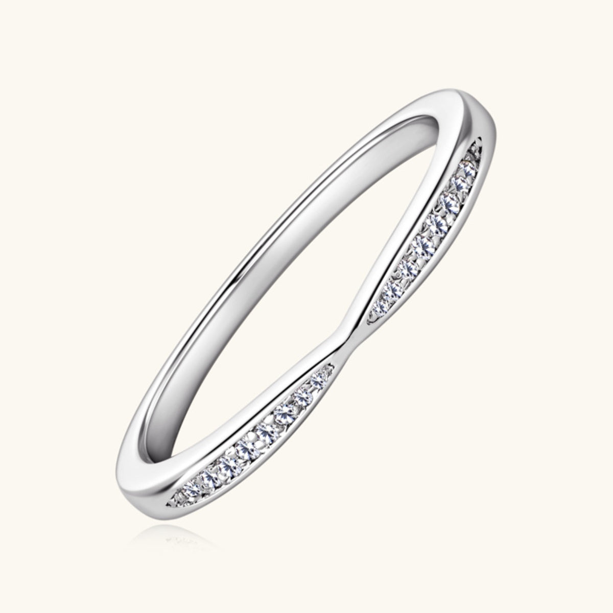 925 Sterling Silver Inlaid Moissanite Ring - Charming Charlie