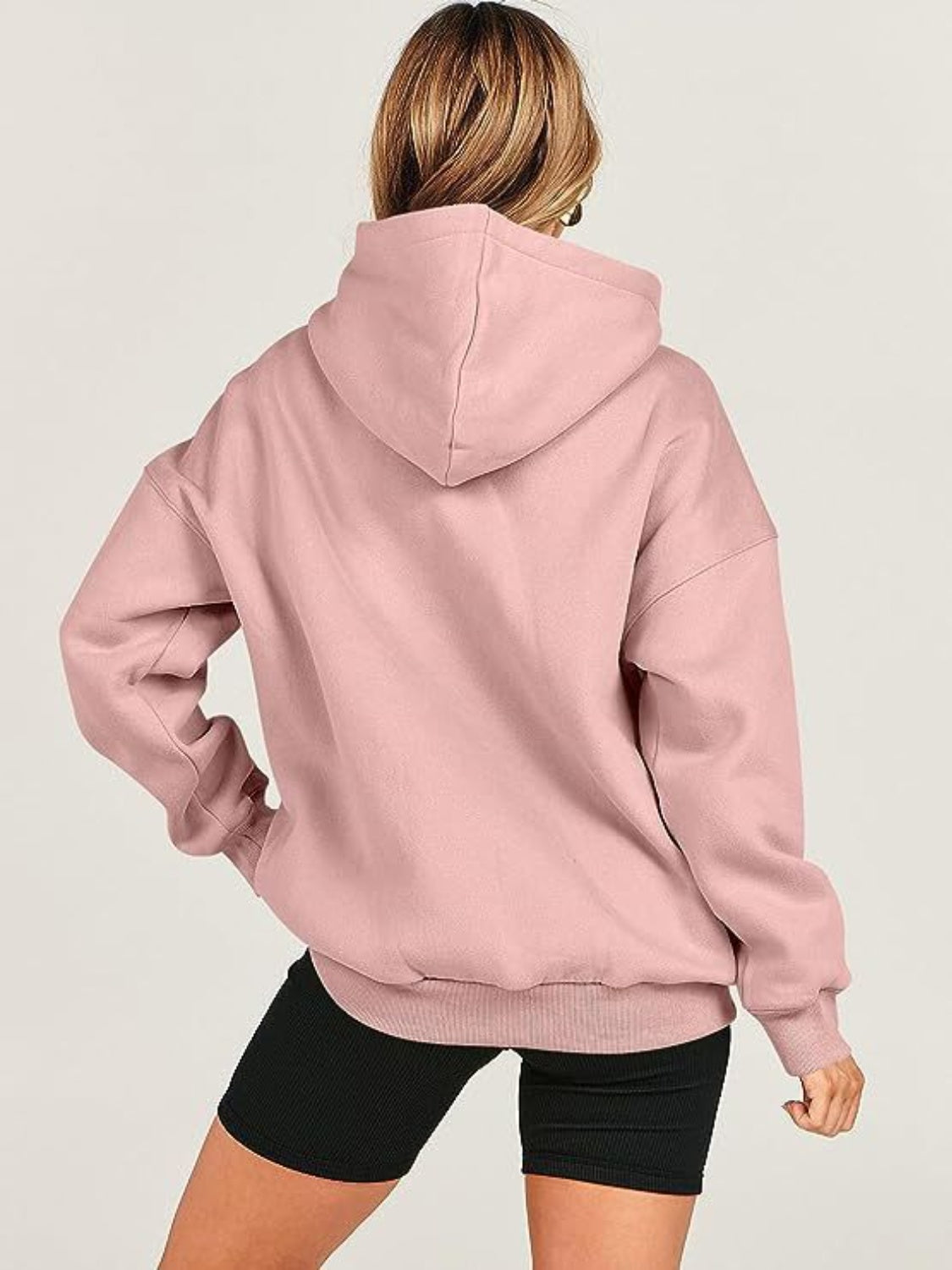 Dropped Shoulder Long Sleeve Hoodie - Charming Charlie