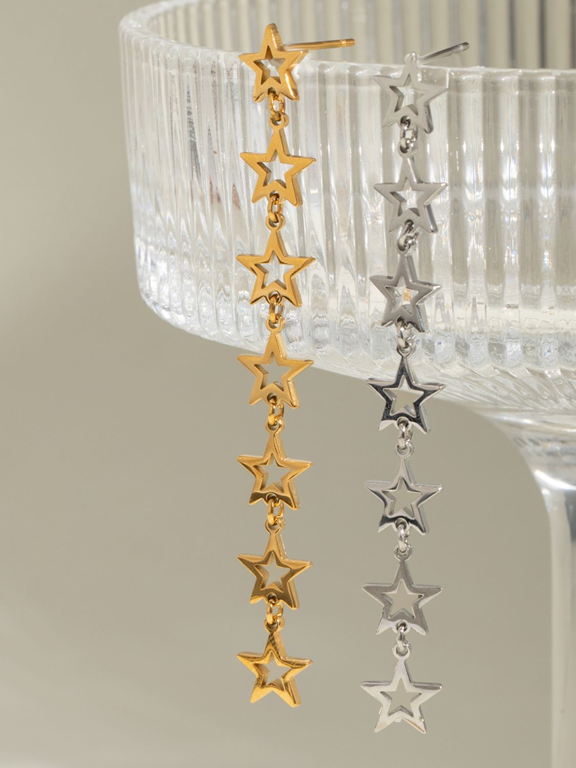 Stainless Steel Cutout Star Earrings - Charming Charlie