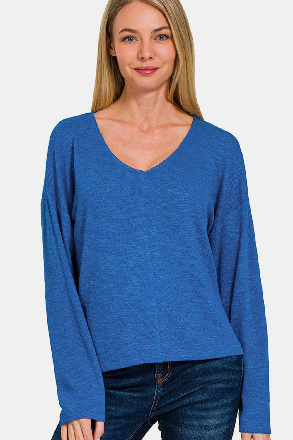 Zenana Dropped Shoulder Long Sleeve T-Shirt - Charming Charlie