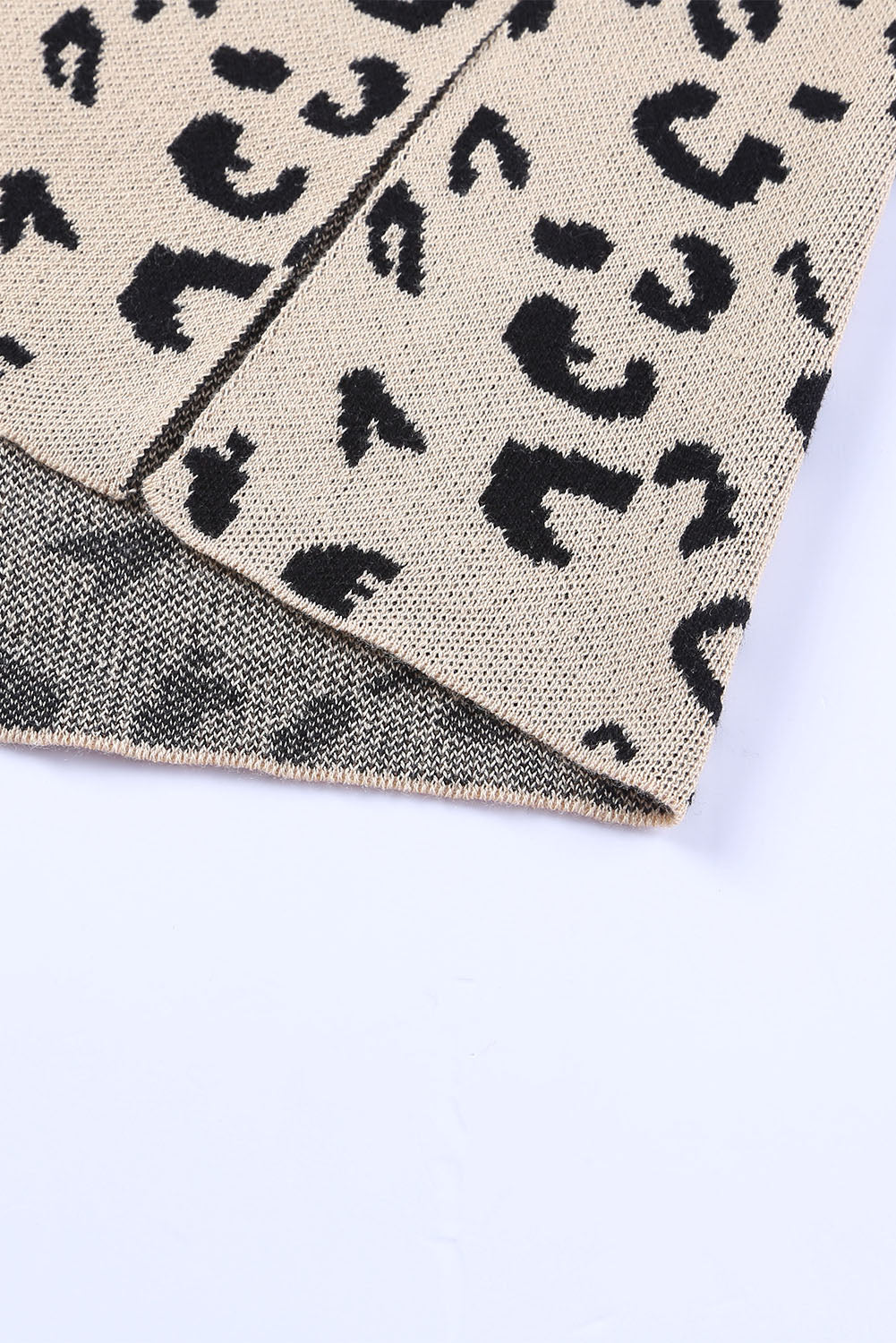 Slit Leopard Mock Neck Dropped Shoulder Sweater - Charming Charlie