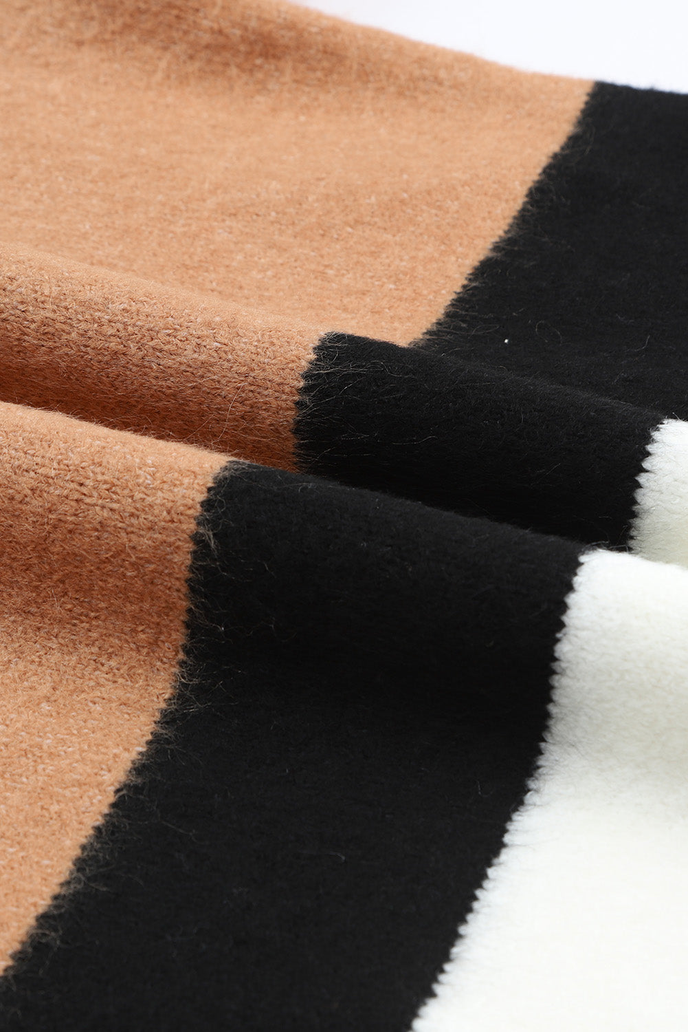 Color Block Round Neck Dropped Shoulder Sweater - Charming Charlie