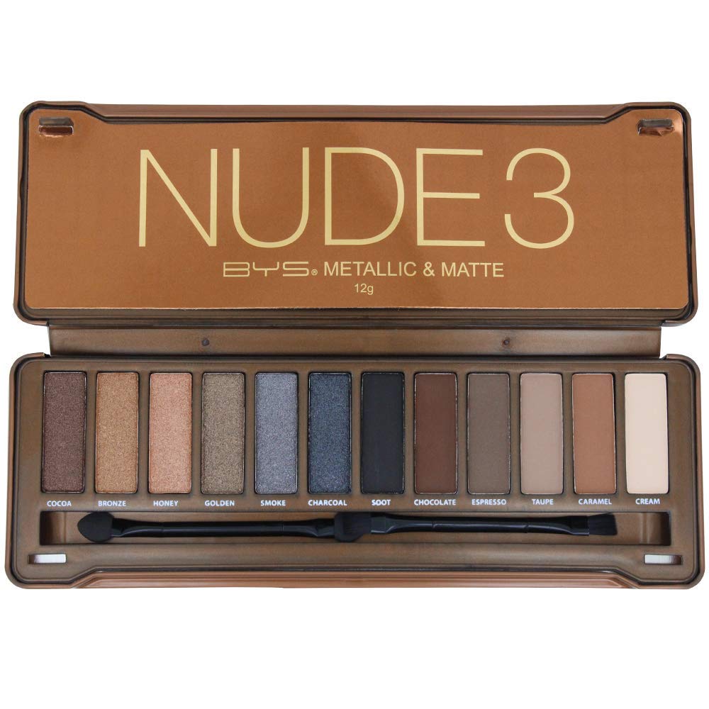 BYS 12 Color Eyeshadow Palette, Nude 3, 3 Ounce, 1 Count - Charming Charlie
