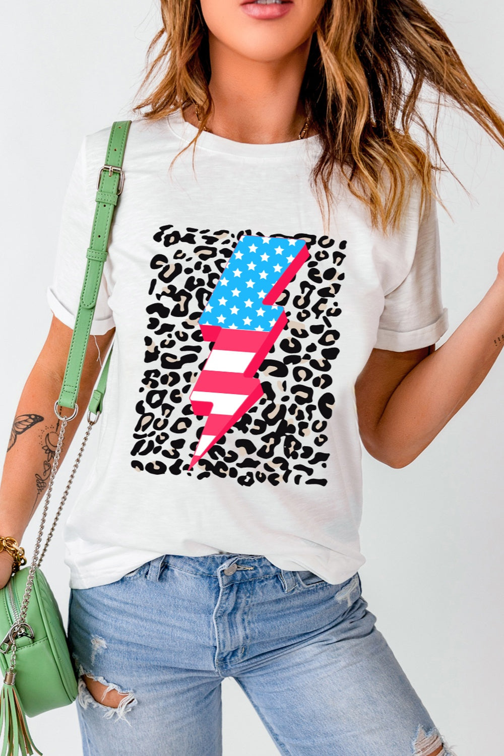 Graphic Round Neck Short Sleeve T-Shirt - Charming Charlie