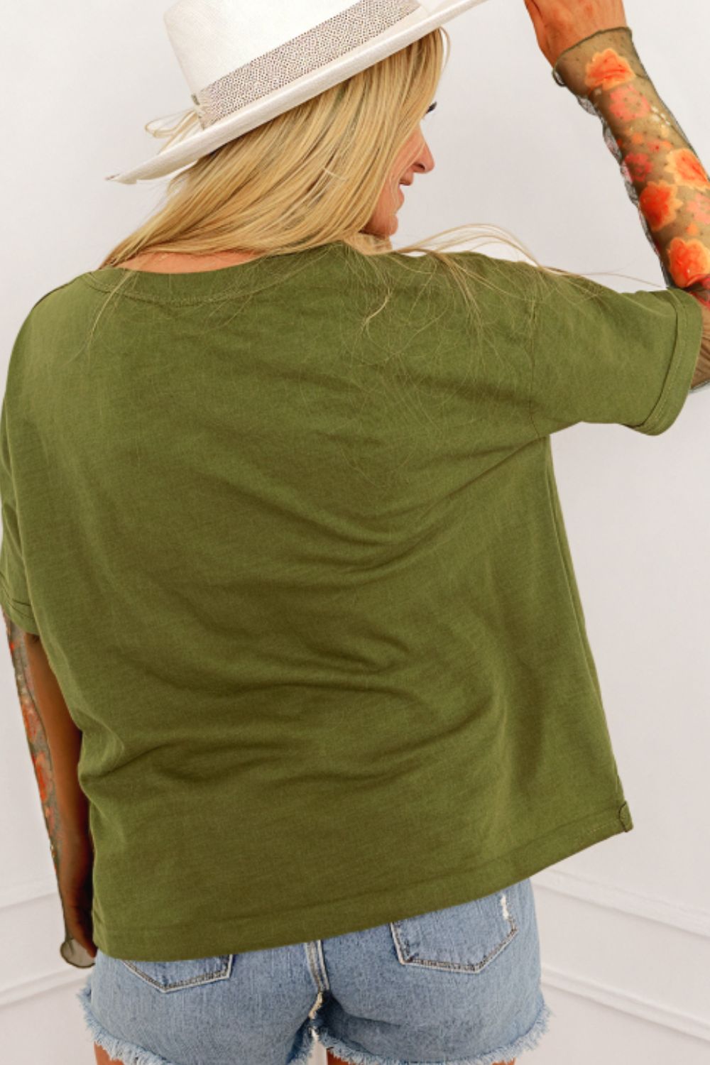 Faux Two Piece Floral Long Sleeve Patchwork Top - Charming Charlie