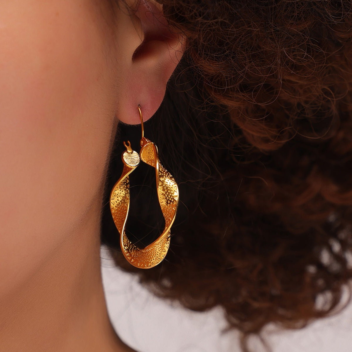 Titanium Steel Twisted Earrings - Charming Charlie
