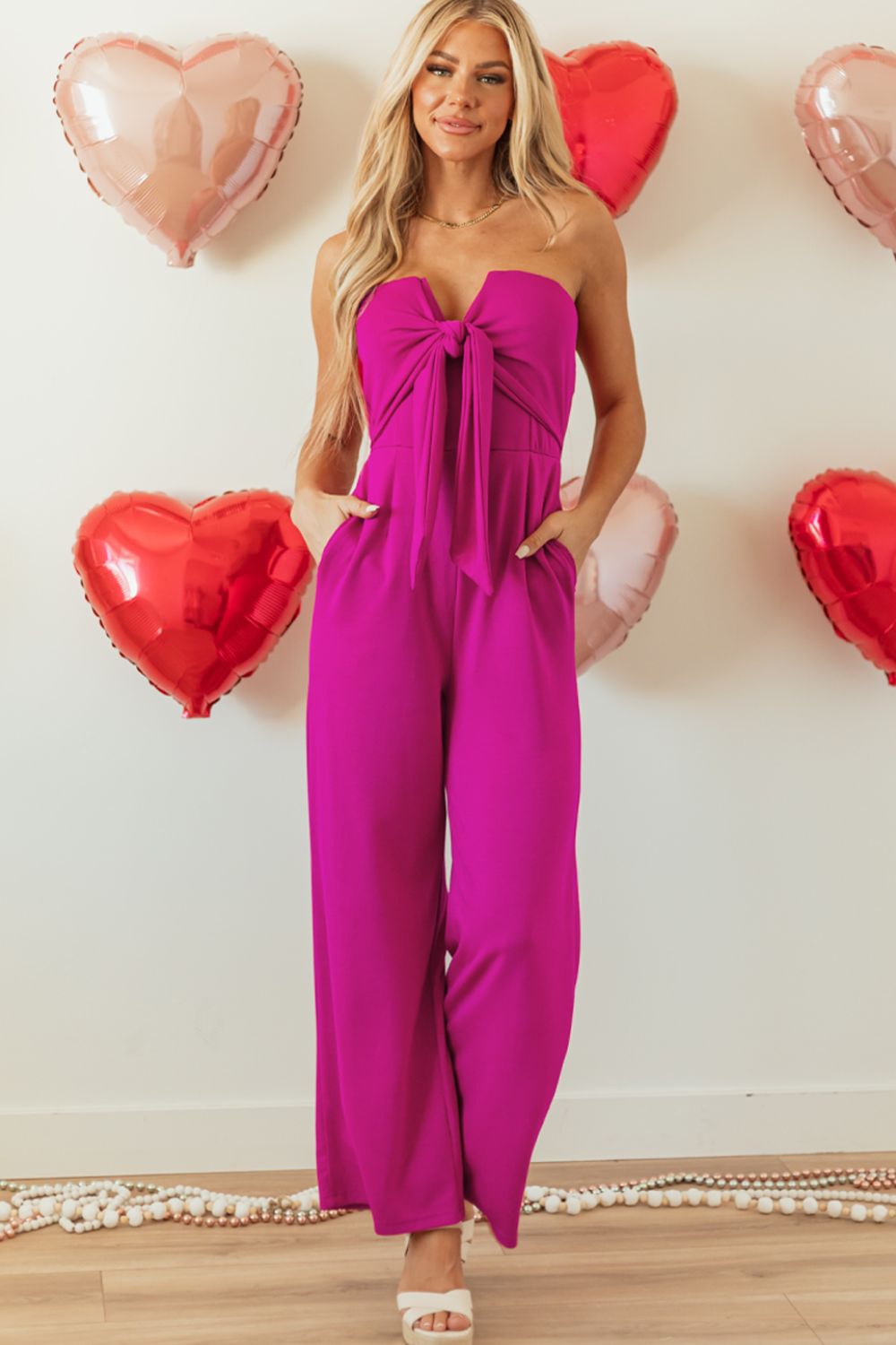 Tied Tube Wide Leg Jumpsuit - Charming Charlie