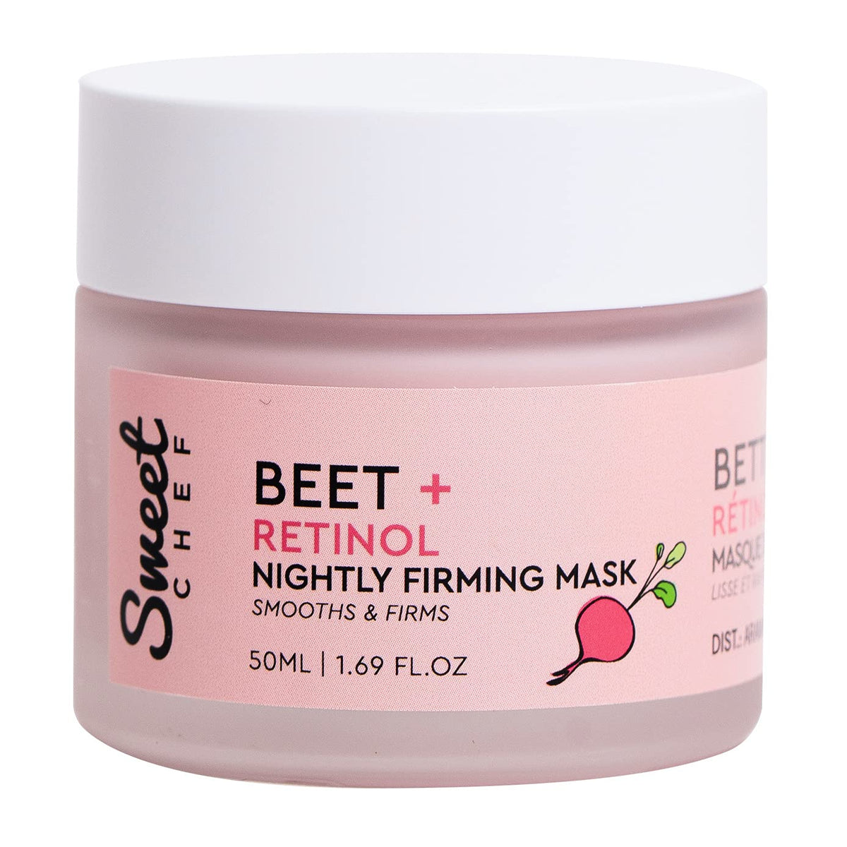 Sweet Chef Beet + Retinol Nightly Firming Mask - Beet Root Extract + Smoothing Retinol Night Cream Mask - Vegan Overnight Face Mask with Squalane + Hyaluronic Acid (50ml / 1.69 fl oz) - Charming Charlie
