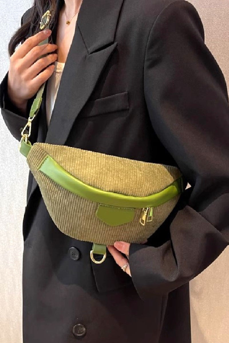 Zenana Corduroy Crossbody Bag with Removable Strap - Charming Charlie