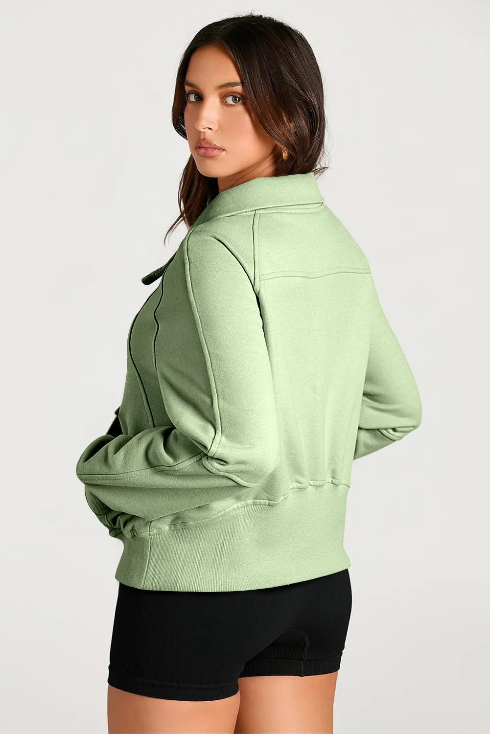Half Zip Long Sleeve Sweatshirt - Charming Charlie