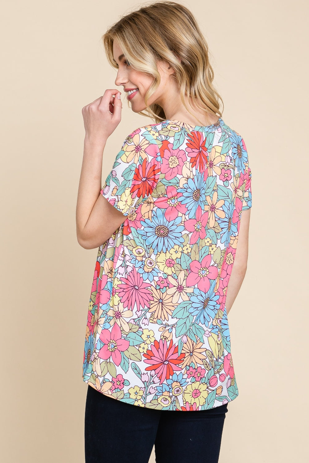 BOMBOM Floral Short Sleeve T-Shirt - Charming Charlie