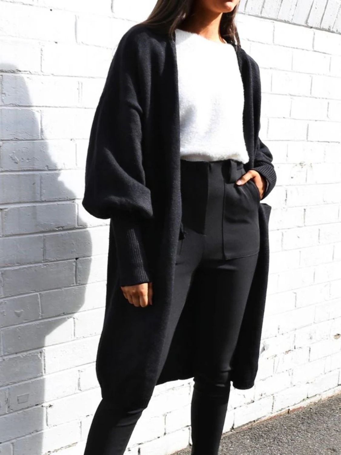 Open Front Dropped Shoulder Cardigan - Charming Charlie