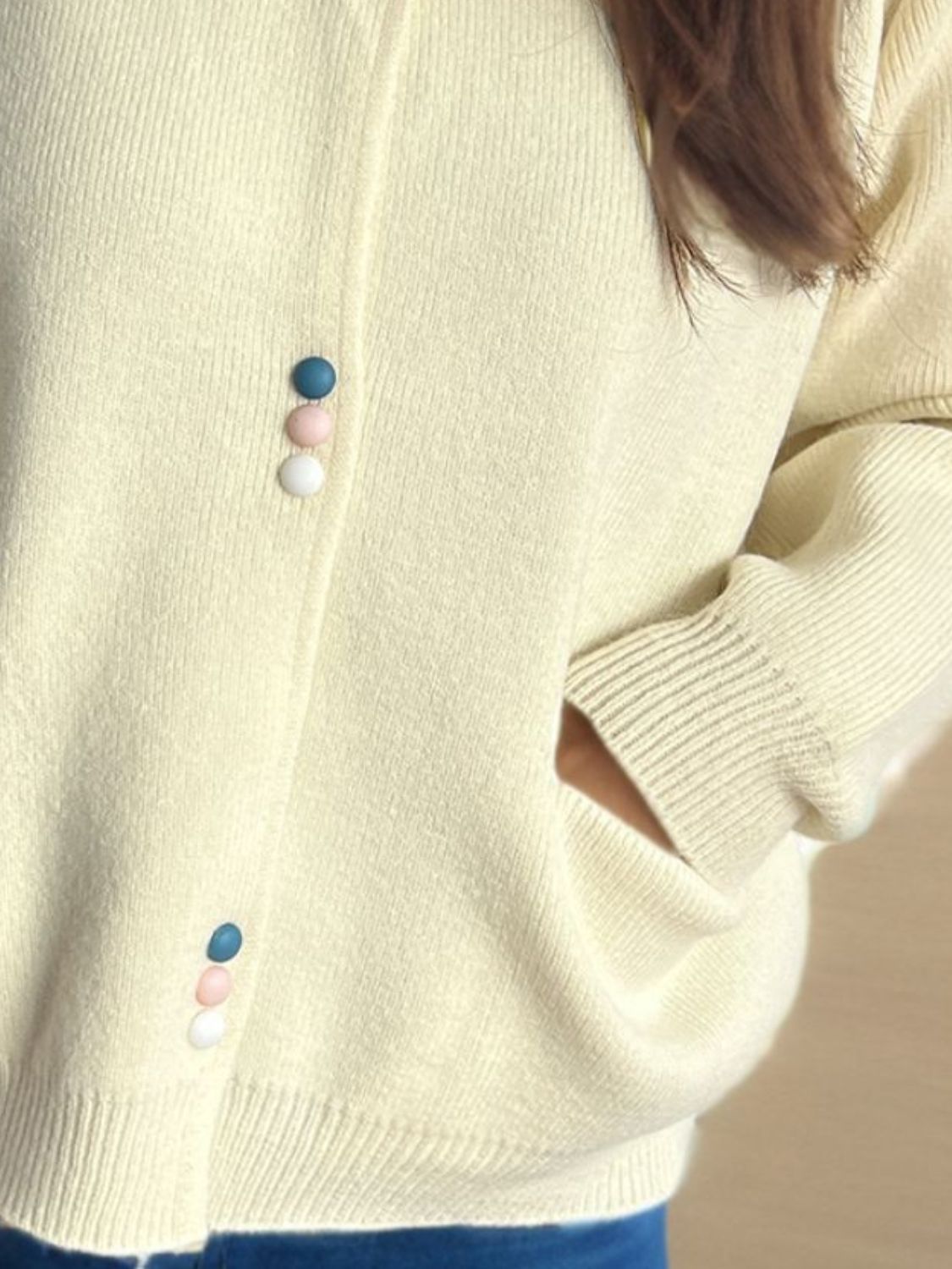Button Down Long Sleeve Cardigan with Pockets - Charming Charlie