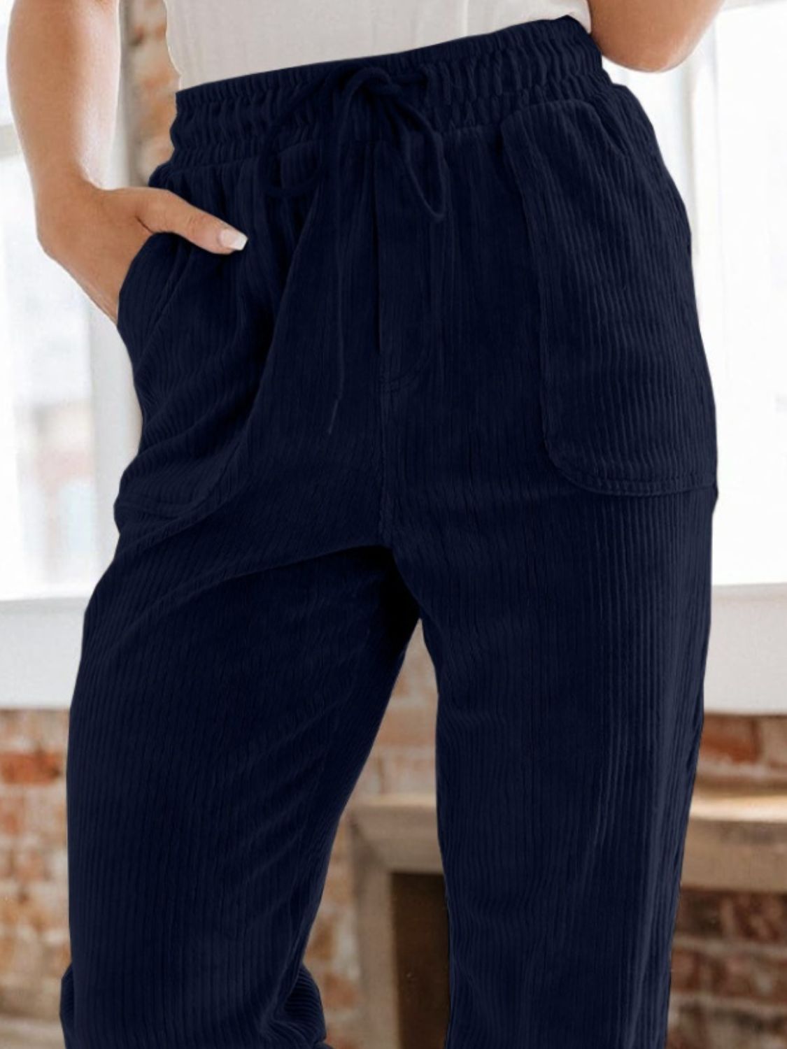Drawstring Pants with Pockets - Charming Charlie