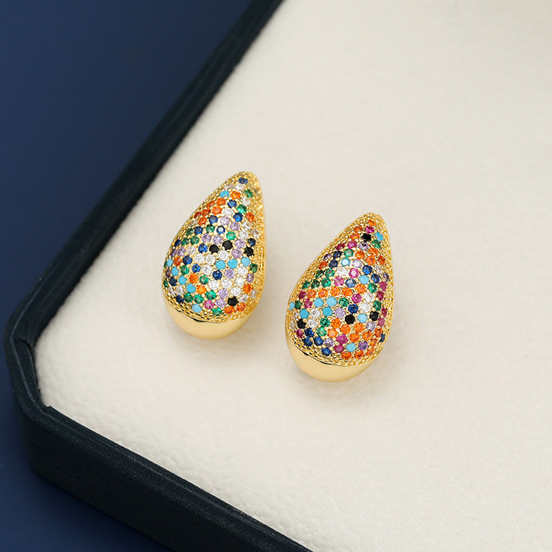 18K Gold-Plated Zircon Teardrop Earring - Charming Charlie