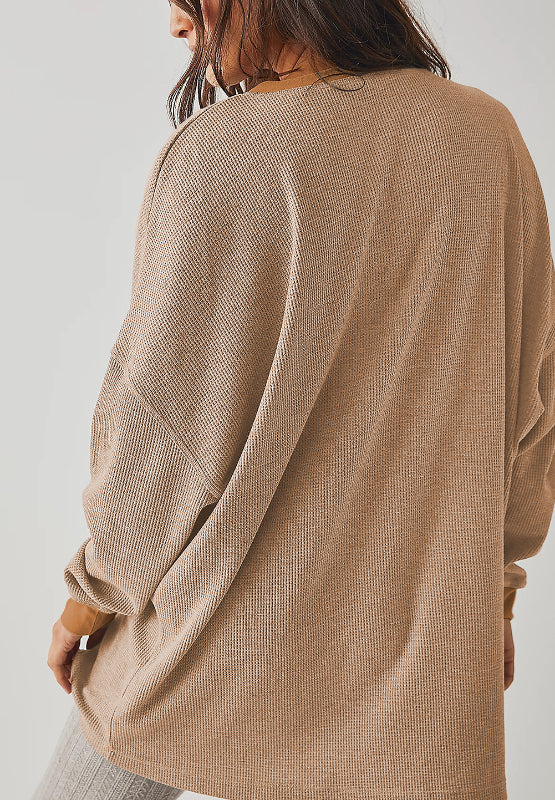 Round Neck Long Sleeve Sweatshirt - Charming Charlie