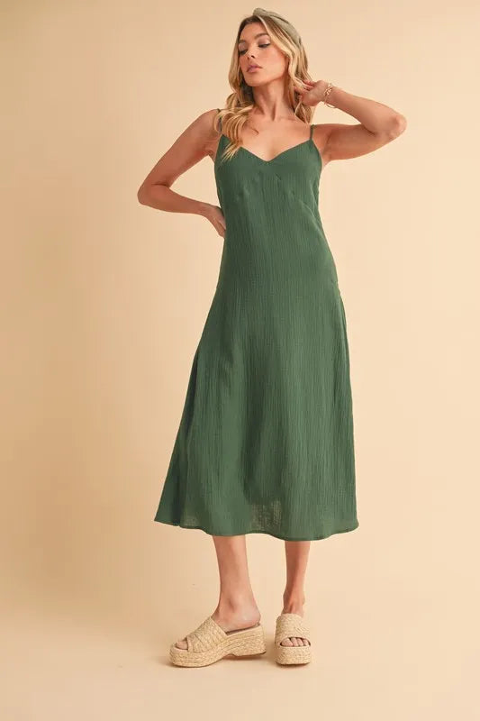 Aemi + Co Square Neck Half Sleeve Tiered Dress