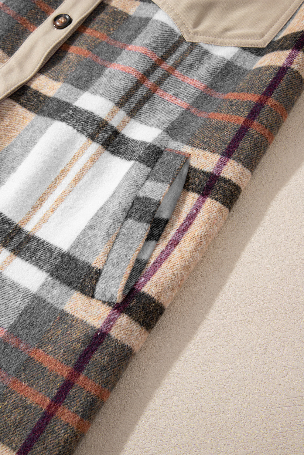 Pocketed Plaid Long Sleeve Mini Shirt Dress - Charming Charlie