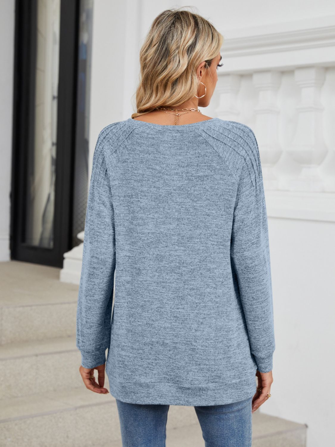 Round Neck Long Sleeve T-Shirt - Charming Charlie