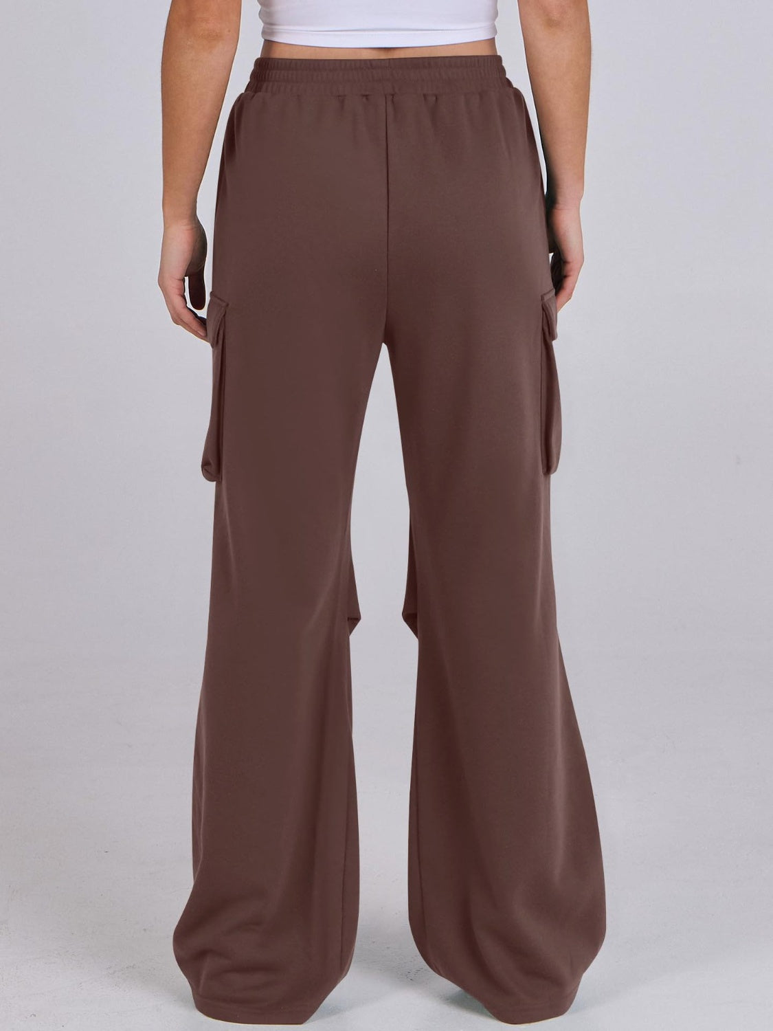 Elastic Waist Wide Leg Pants with Pockets - Charming Charlie