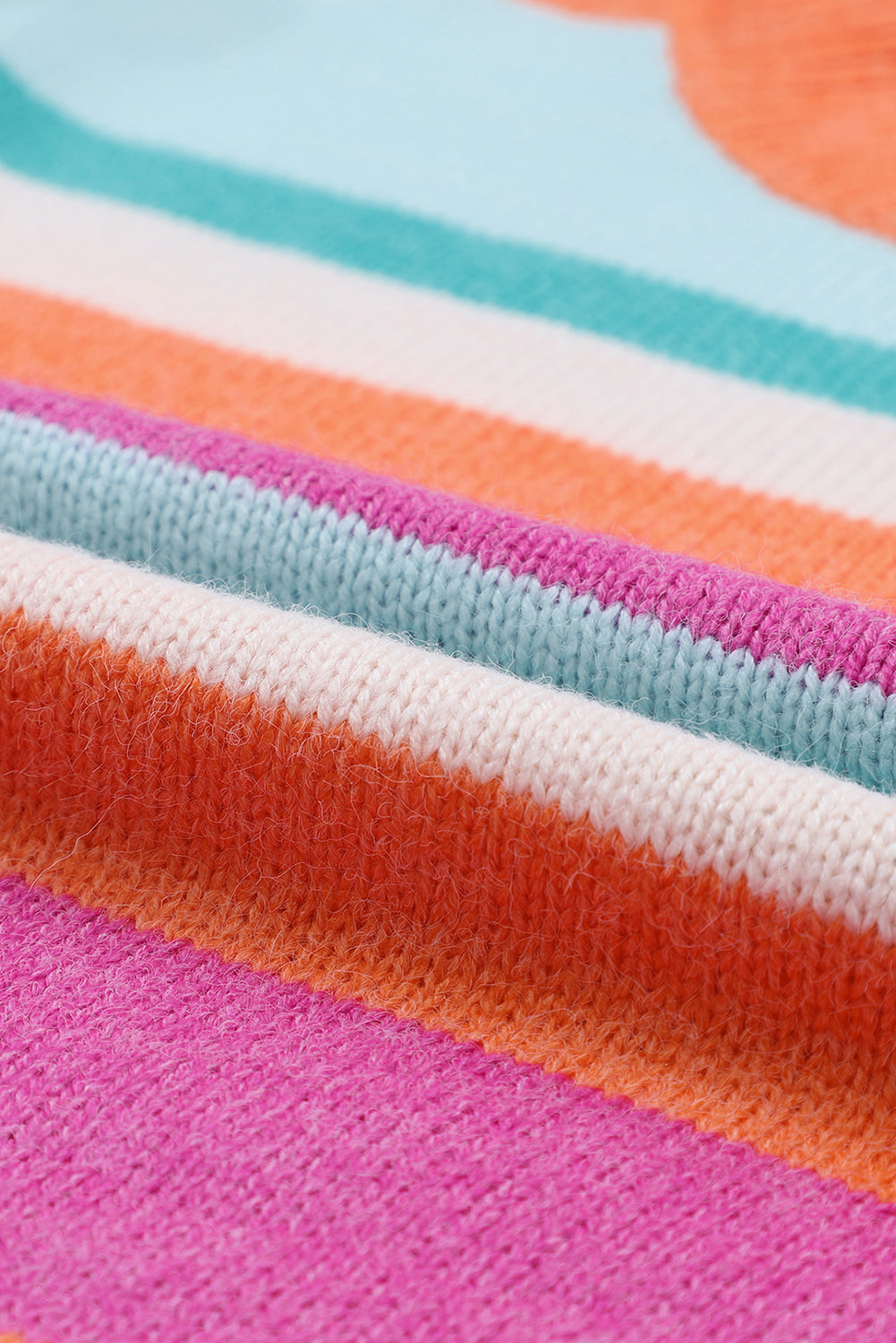 Striped Round Neck Drop Shoulder Sweater - Charming Charlie