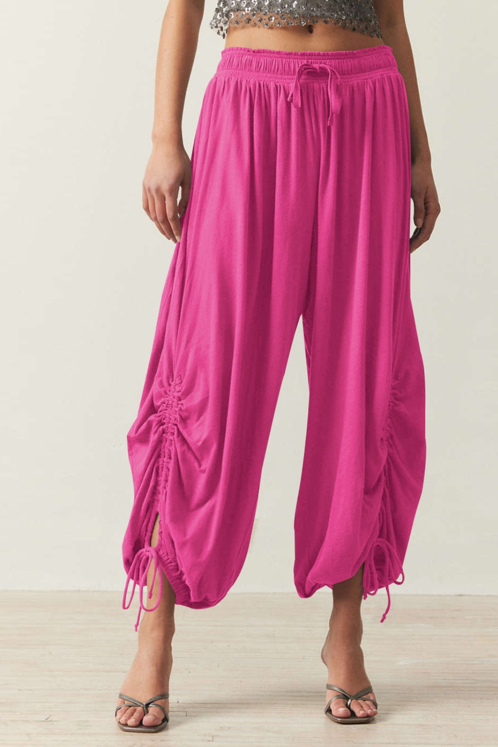 Drawstring Ruched Pants - Charming Charlie