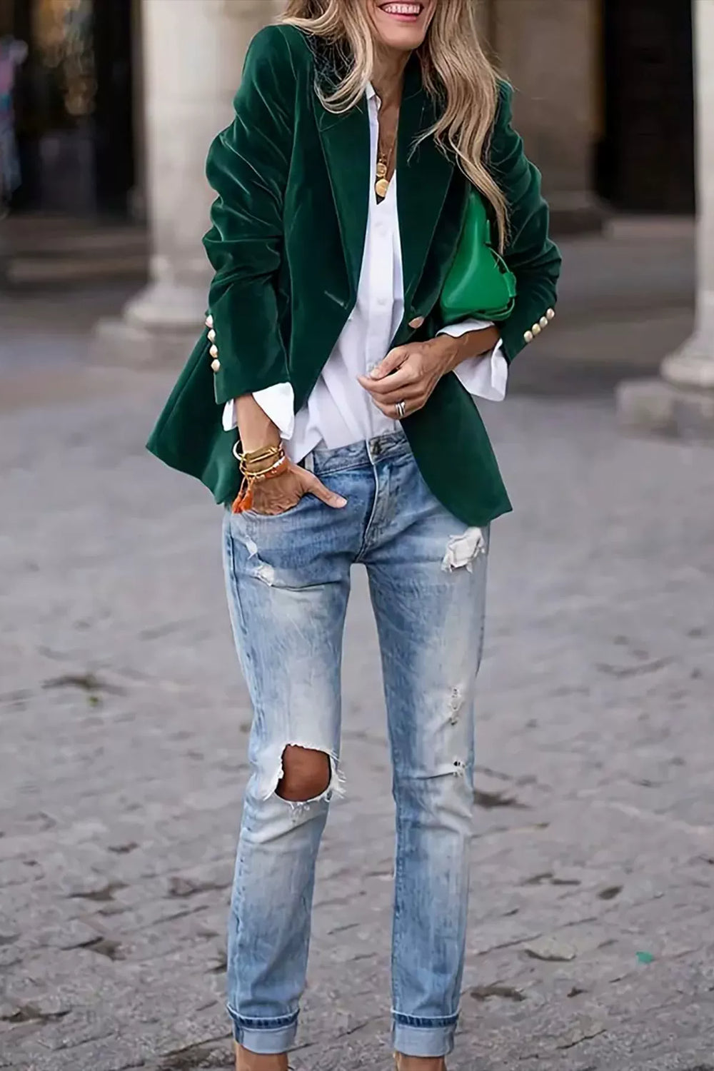 Lapel Collar One Button Blazer - Charming Charlie