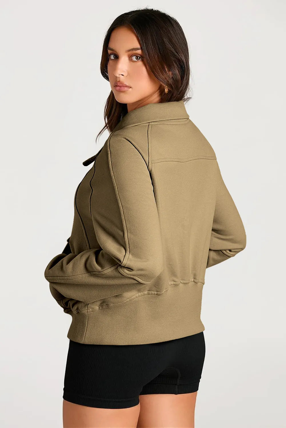 Half Zip Long Sleeve Sweatshirt - Charming Charlie