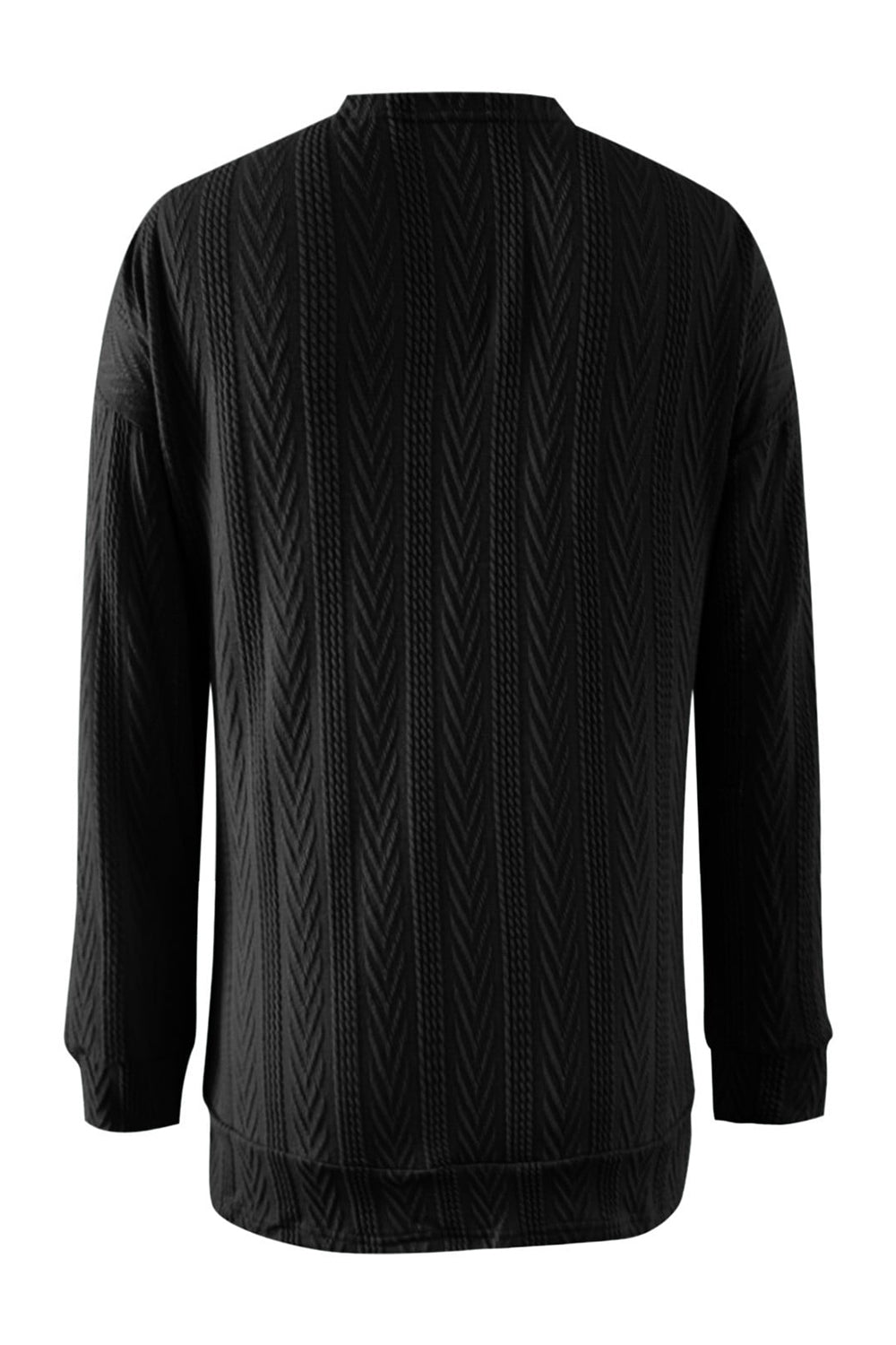 Full Size Textured Open Front Long Sleeve Cardigan - Charming Charlie