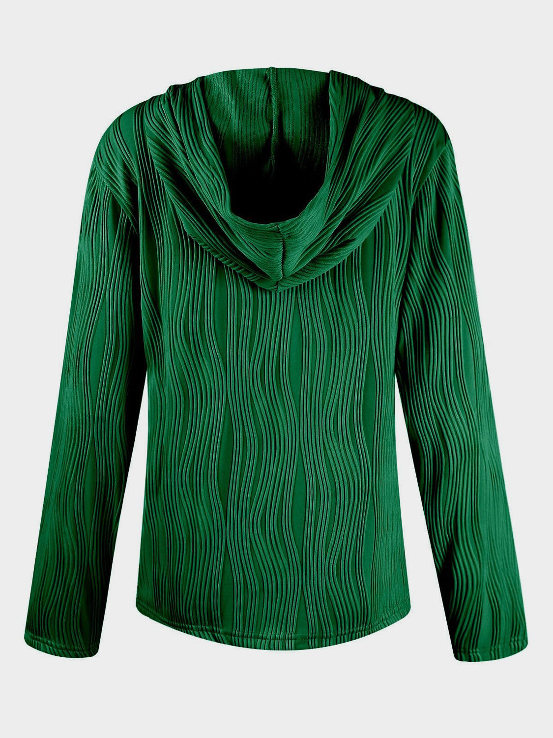 Textured Long Sleeve Hoodie - Charming Charlie