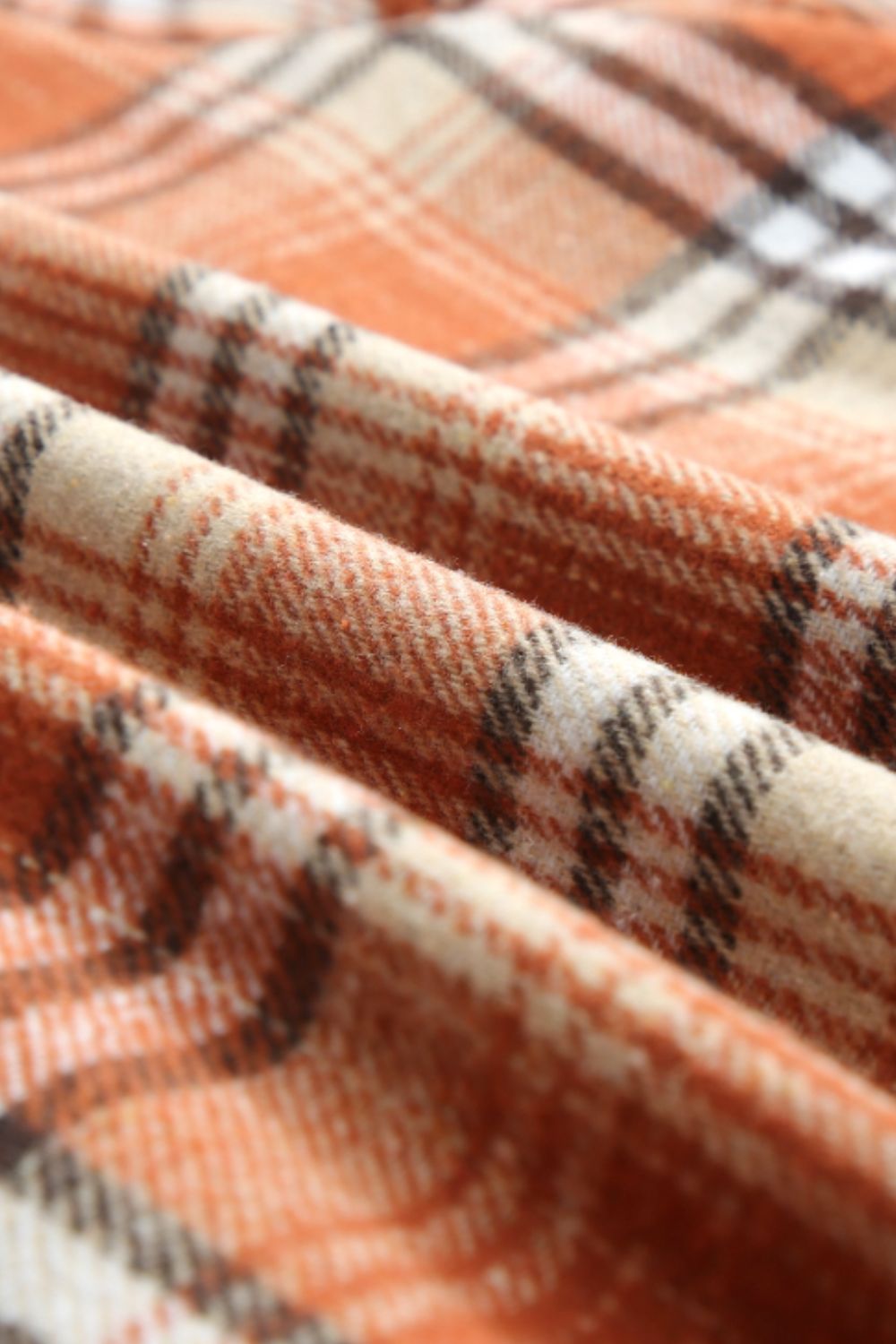 Plaid Button Up Long Sleeve Hooded Jacket - Charming Charlie