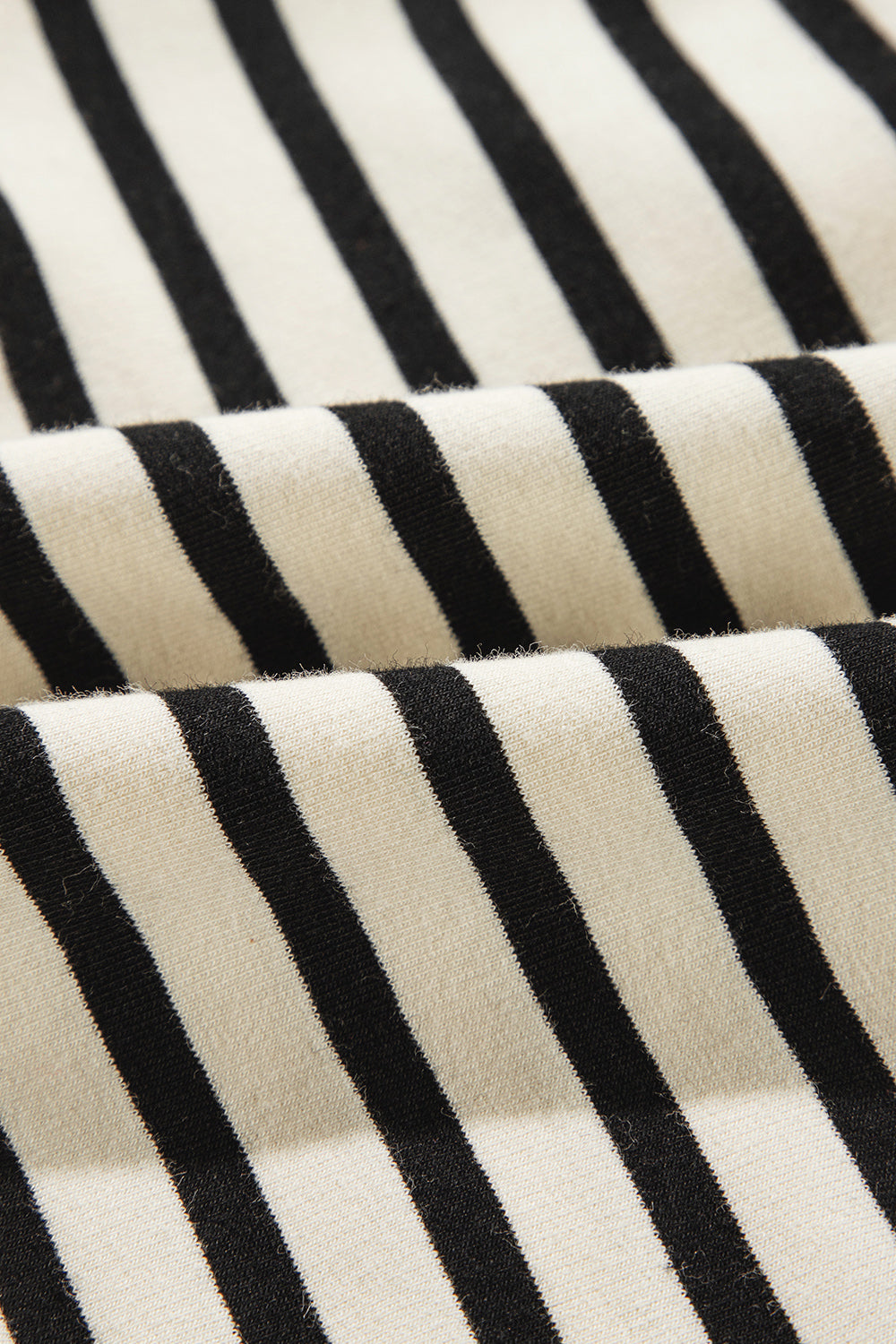 Decorative Button Striped Long Sleeve Sweatshirt - Charming Charlie