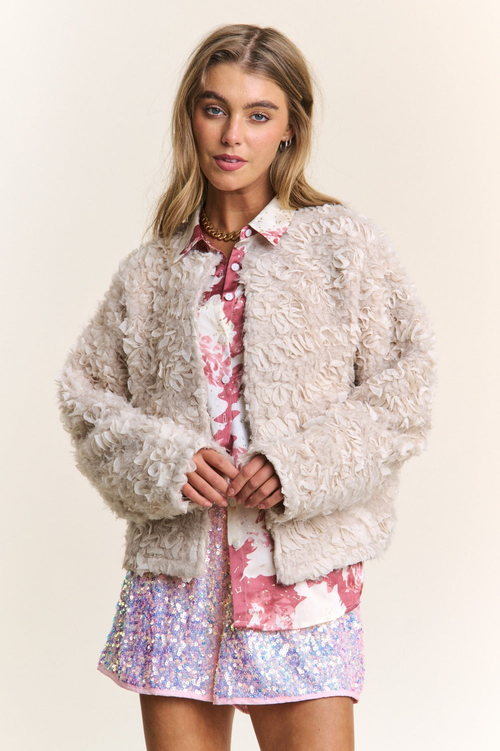 J.NNA Mixed Fabric Chic Jacket - Charming Charlie