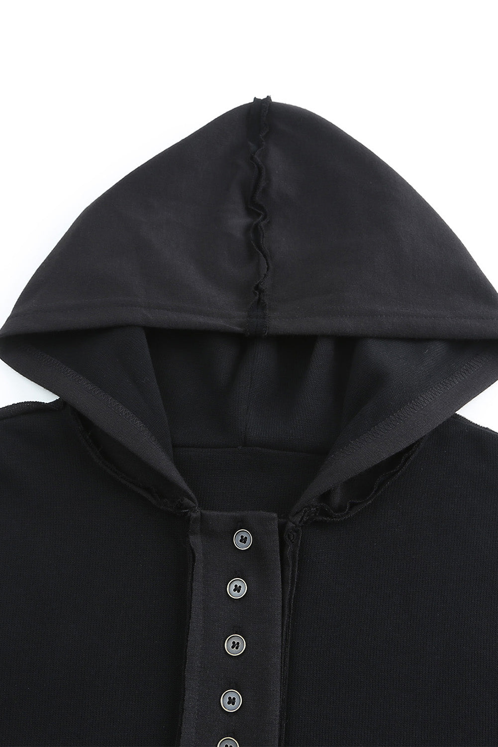 Exposed Seam Long Sleeve Hoodie - Charming Charlie
