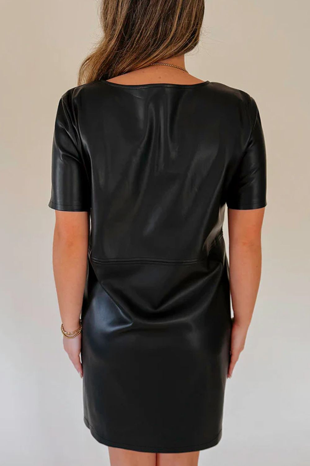 Round Neck Short Sleeve Mini Dress - Charming Charlie