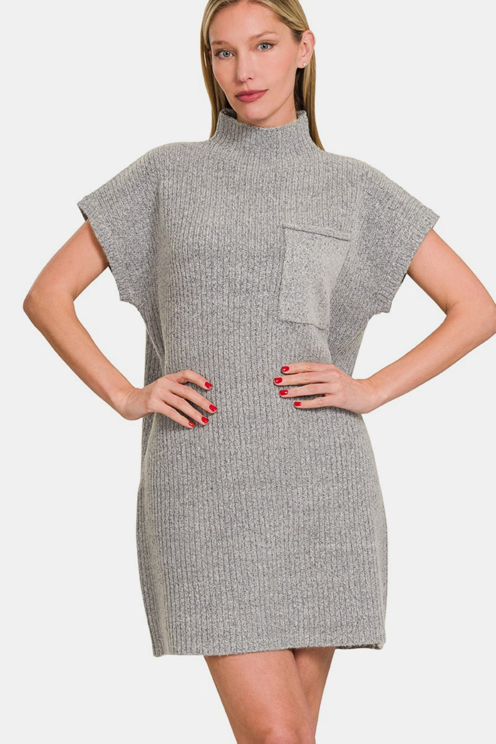 Zenana Short Sleeve Sweater Mini Dress - Charming Charlie