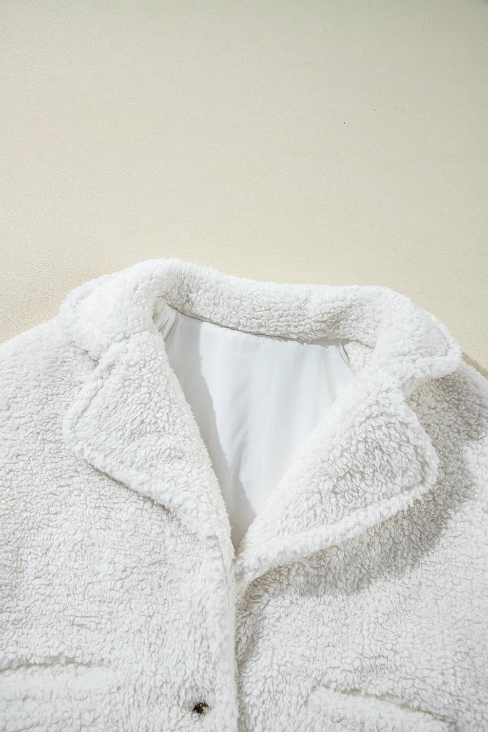 Fuzzy One Button Long Sleeve Jacket - Charming Charlie